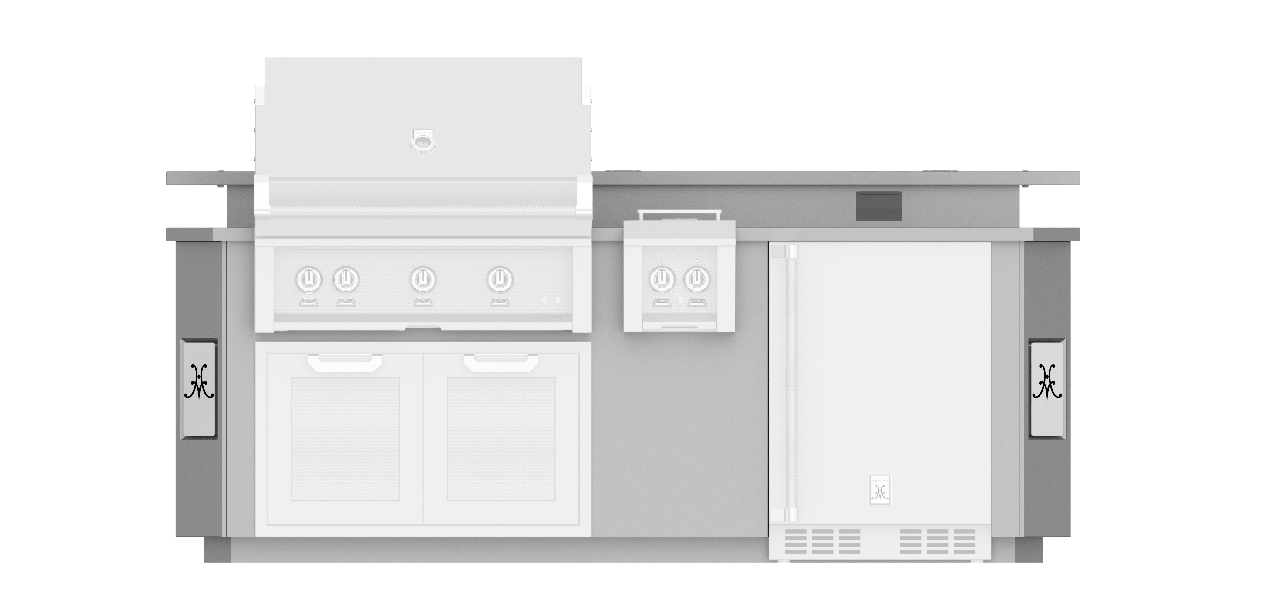 8′ Outdoor Living Suite with Side Burner and Bar