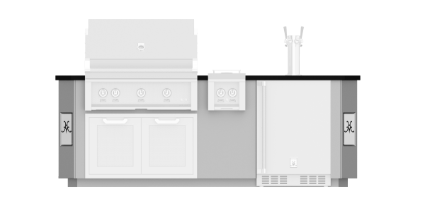 8′ Outdoor Living Suite with Side Burner and Beer Dispenser (Custom Countertop)