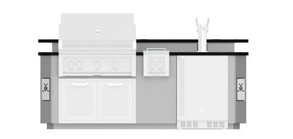 8′ Outdoor Living Suite with Side Burner, Bar and Beer Dispenser (Custom Countertop)