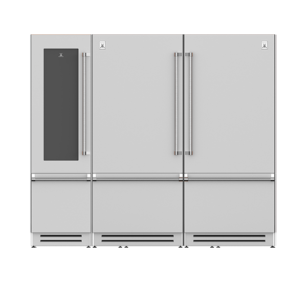 96" Wine Refrigerator (L),<br>Bottom Mount Refrigerator and Freezer (R)<br>Ensemble Refrigeration Suite<sup>™</sup>