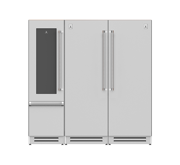 84" Wine Refrigerator (L),<br>Column Freezer and Refrigerator (R)<br>Ensemble Refrigeration Suite<sup>™</sup>