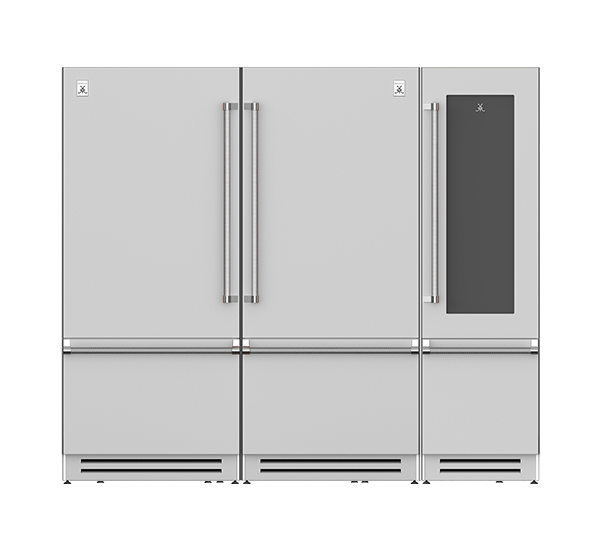 96" Bottom Mount Refrigerator,<br>Freezer (L) and Wine Refrigerator (R)<br>Ensemble Refrigeration Suite<sup>™</sup>
