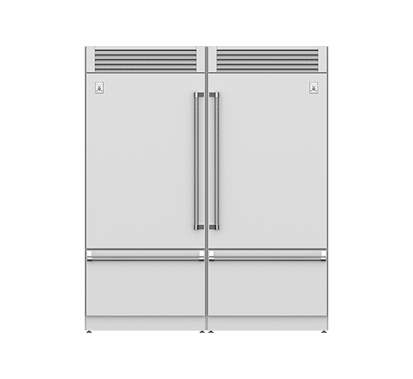 72" Pro Style Bottom Mount Freezer and Refrigerator Ensemble Refrigeration Suite<span class=