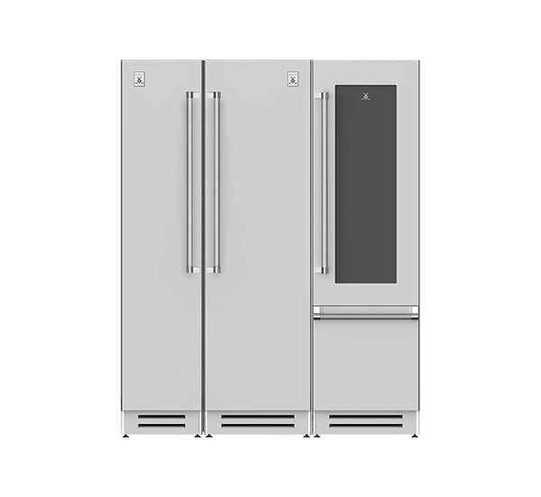 66" Column Freezer (L),<br>Refrigerator and Wine Refrigerator (R)<br>Ensemble Refrigeration Suite<sup>™</sup>