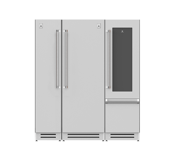 72" Column Freezer (L), <br>Refrigerator and Wine Refrigerator (R)<br>Ensemble Refrigeration Suite<sup>™</sup>