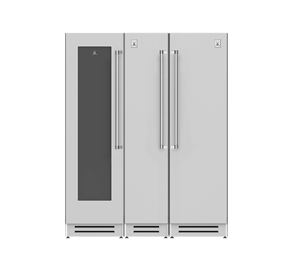 66" Wine Cellar (L),<br>Column Freezer and Refrigerator (R)<br>Ensemble Refrigeration Suite<sup>™</sup>